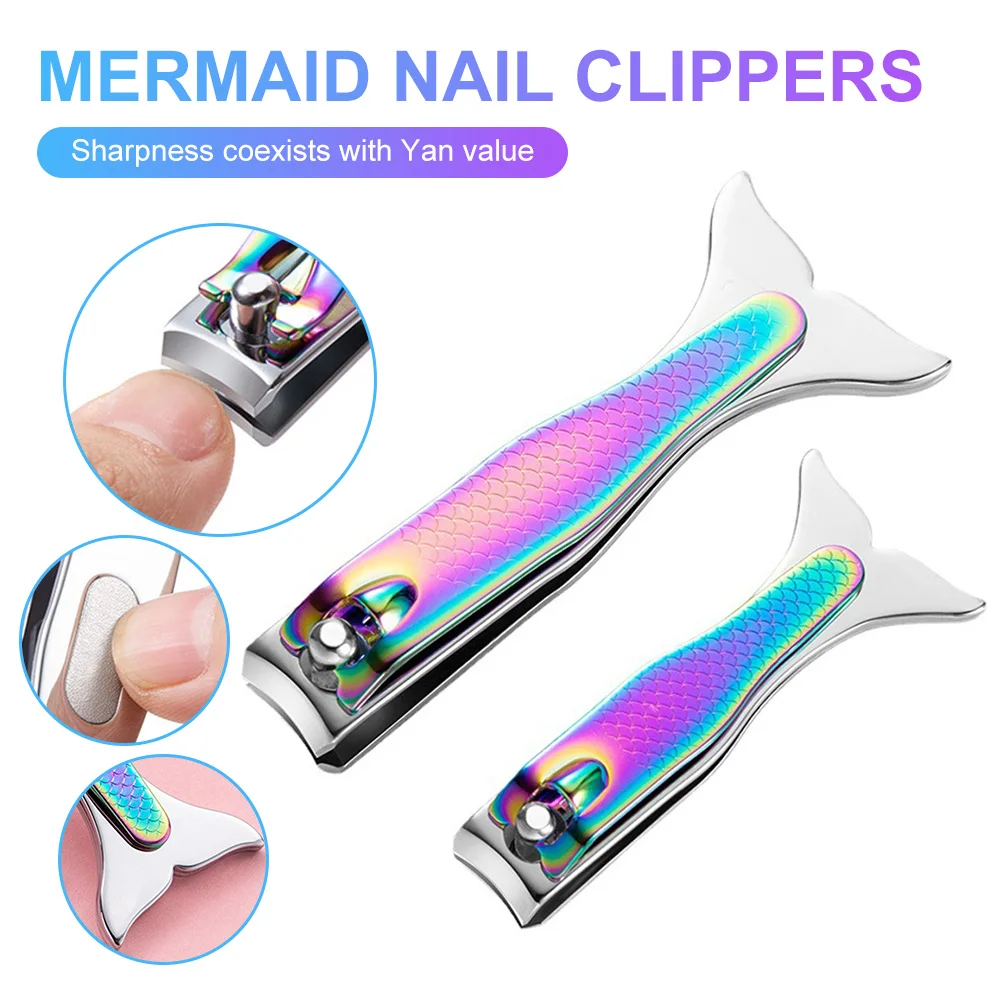 

Mermaid Nail Clipper Stainless Steel Fish Tail Nail Cutter Manicure Pedicure Tool for Fingernails Nipper Clipper Tool Two Sizes