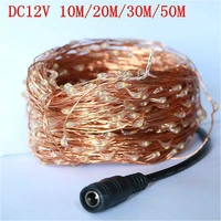 led fairy string lights copper wire waterproof led christmas lights outdoor garlands dc 10m20m30m50m100m with power adapter