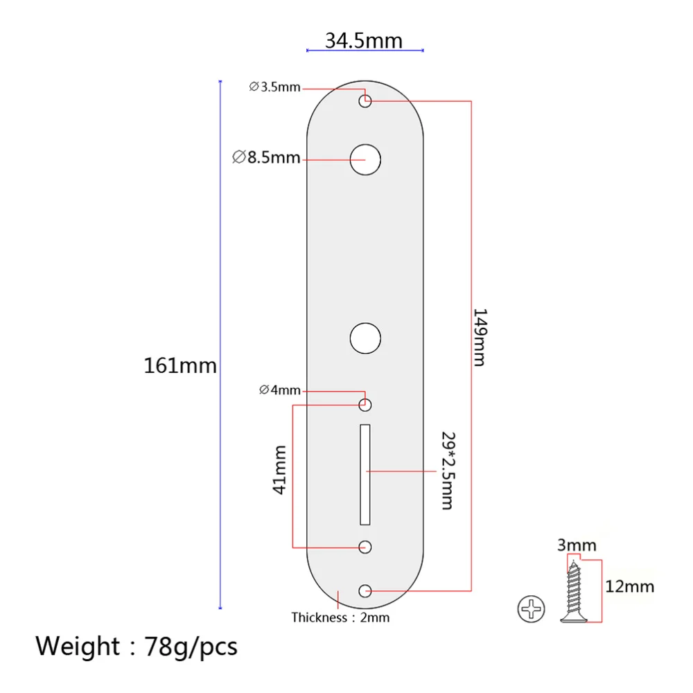 

Metal Electric Guitar Bridge Switch Control Plate for Guitar GE206