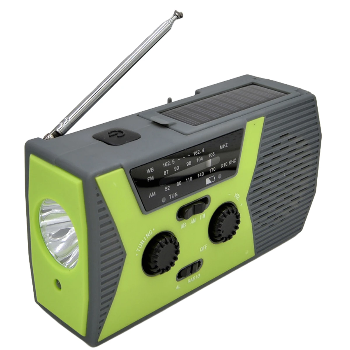 

Portable Solar Hand Crank Self Powered AM/FM/NOAA Weather Radio with Flashlight Emergency Power Bank - Red