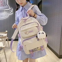 2021 fashion girls bookbag laptop backpack kawaii student school bag leisure travel women mochila waterproof black bagpack