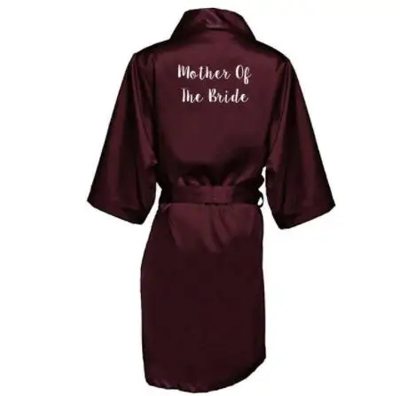 Атласное свадебное кимоно бордового цвета для невесты подружки невесты|Халаты| |