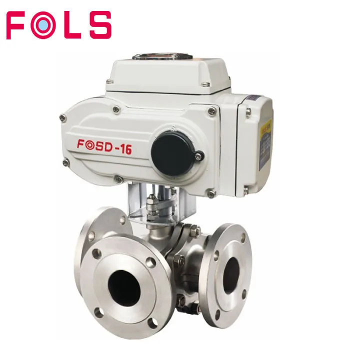 

Electric actuator stainless steel 3 way motorized ball valve