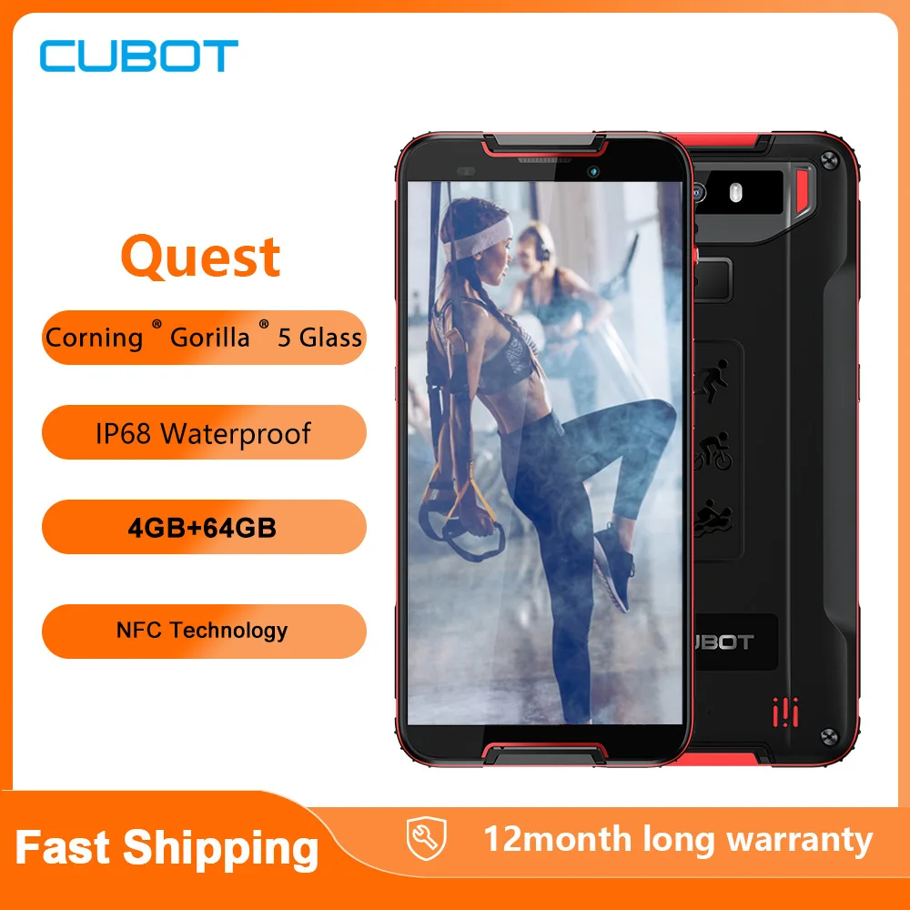 Чехол для Cubot Quest 5,5 ''HD+ IP68 Водонепроницаемый 4 GB 64 GB смартфон Android 9,0 MT6762 Восьмиядерный Поддержка Магнитный NFC пылезащитный чехол для мобильного телефона