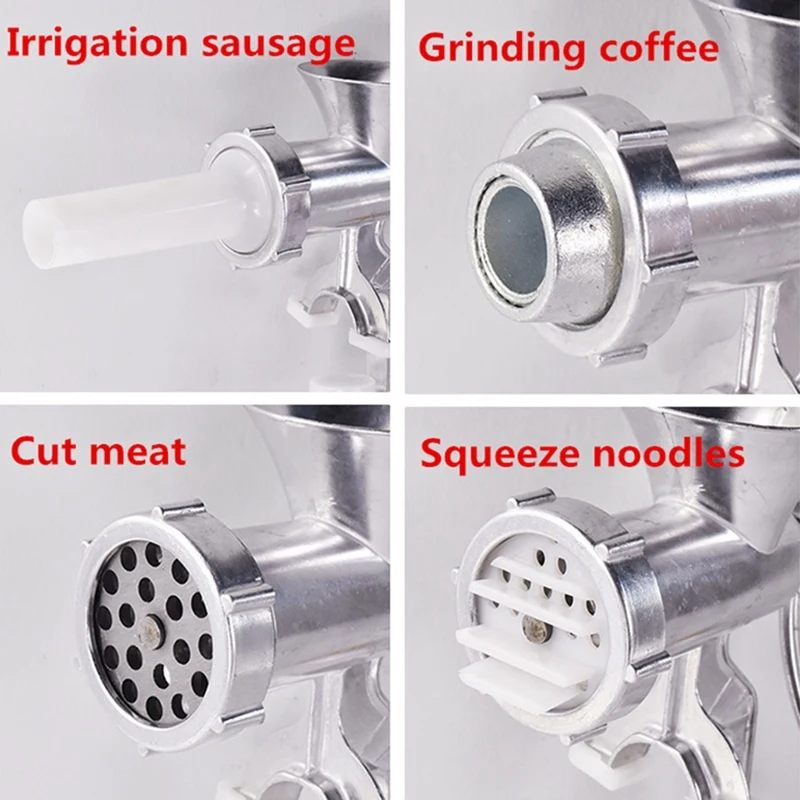 

HOT-Manual Meat Grinder Aluminum Alloy Noodles Grinding Machine Dishes Handheld Making Gadgets Mincer Pasta Maker Meat Slice Wit