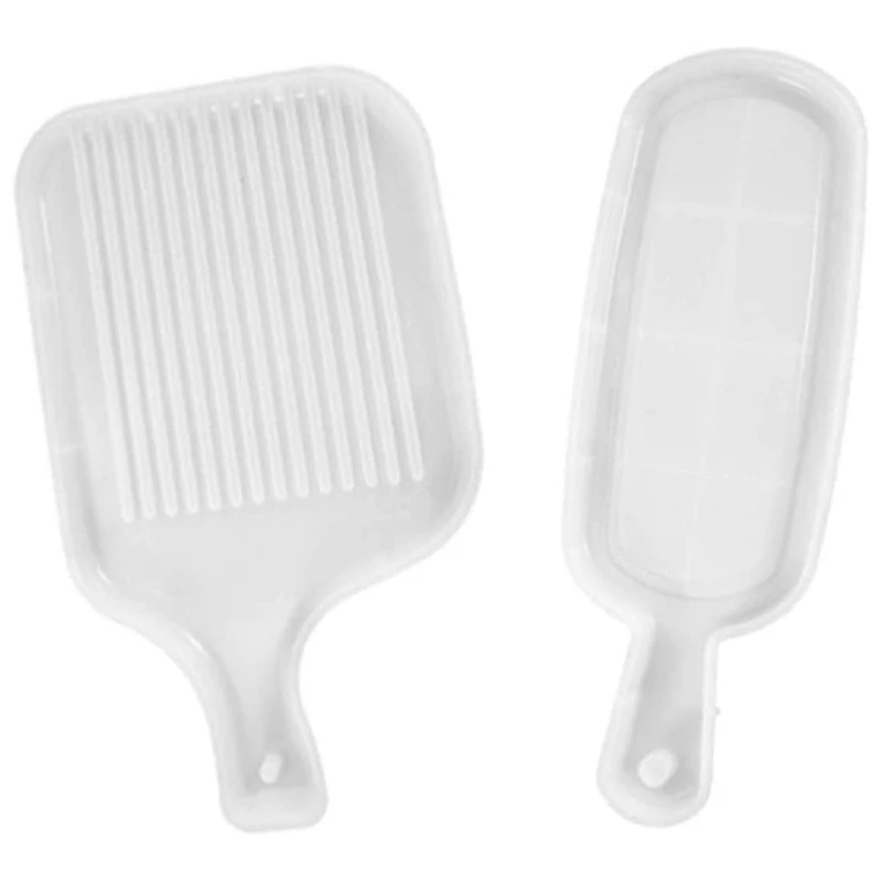 

New Resin Tray Molds with Handle,DIY Plate Silicone Moulds Storage Meals Dinner Tray Molds,Food Plate DIY Crafts Hand Make