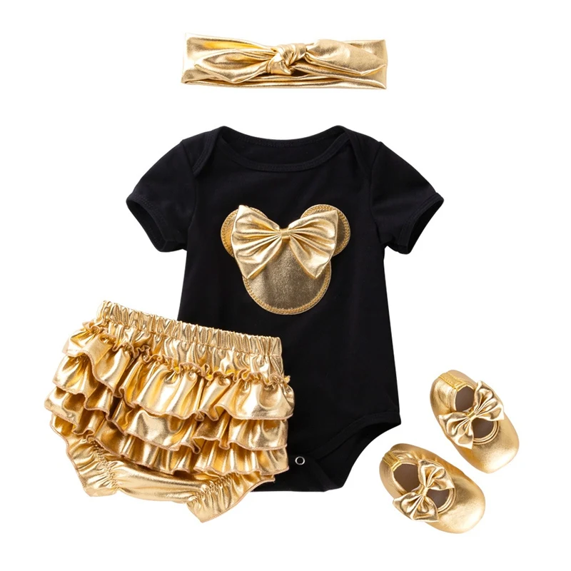 

Summer Girl Baby Clothes Set 4Pcs Princess Infant Girls Clothing Party Baptism Lovely Spring Girl Clothes Suit Newborn Clothes