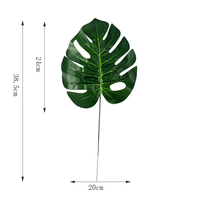 Цельные пластиковые искусственные растения monstera, тропические листья пальмы, украшения для дома и сада, аксессуары для фотосъемки - Цвет: Large Monstera Dark