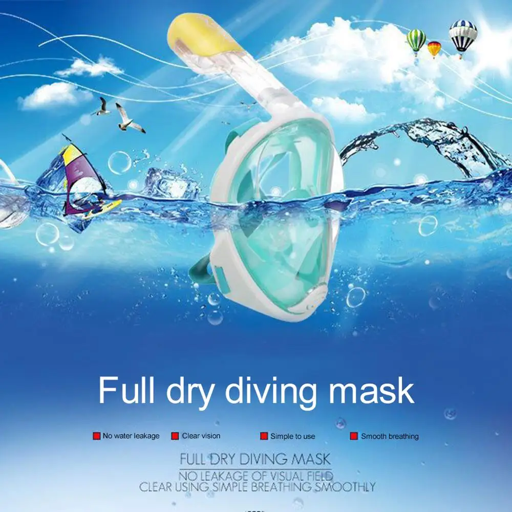 

Новая маска для дайвинга, набор для подводного плавания, морская силиконовая маска на все лицо для дайвинга, респираторные маски, безопасно...