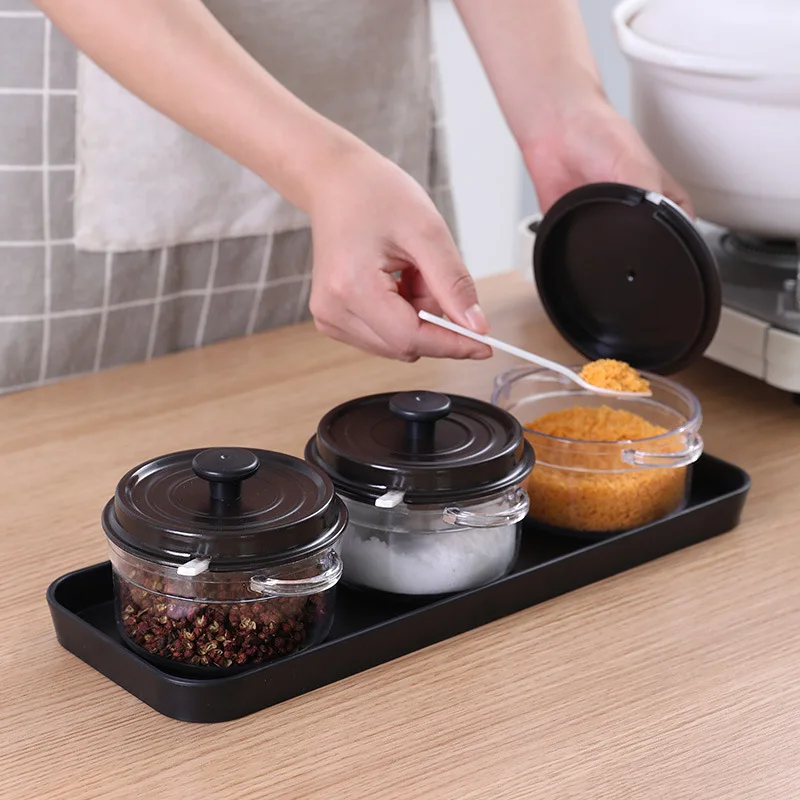 1 Набор креативный кухонный резервуар для приправ Пластиковый шейкер соли банка