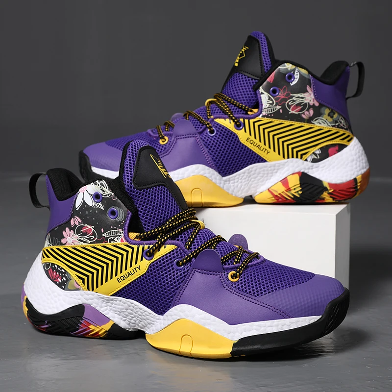 

High Quality Basketball Shoes Men Sneakers Boys Basket Shoes High Top Anti-slip Outdoor Sports Shoes Trainer Women