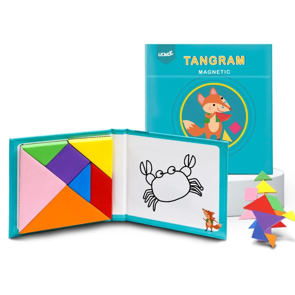 Магнитная 3D головоломка игра Tangram обучающая доска для рисования сделай сам