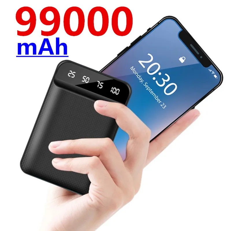 

Power Bank 99000mAh Power Bank 99000 mAh USB Charger Portable External Battery Mobile Phone Charging Suitable for Xiaomi Mi 10 9