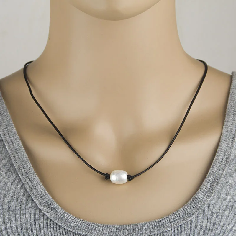 Ожерелье женское из искусственного жемчуга изысканное простое колье с кулоном