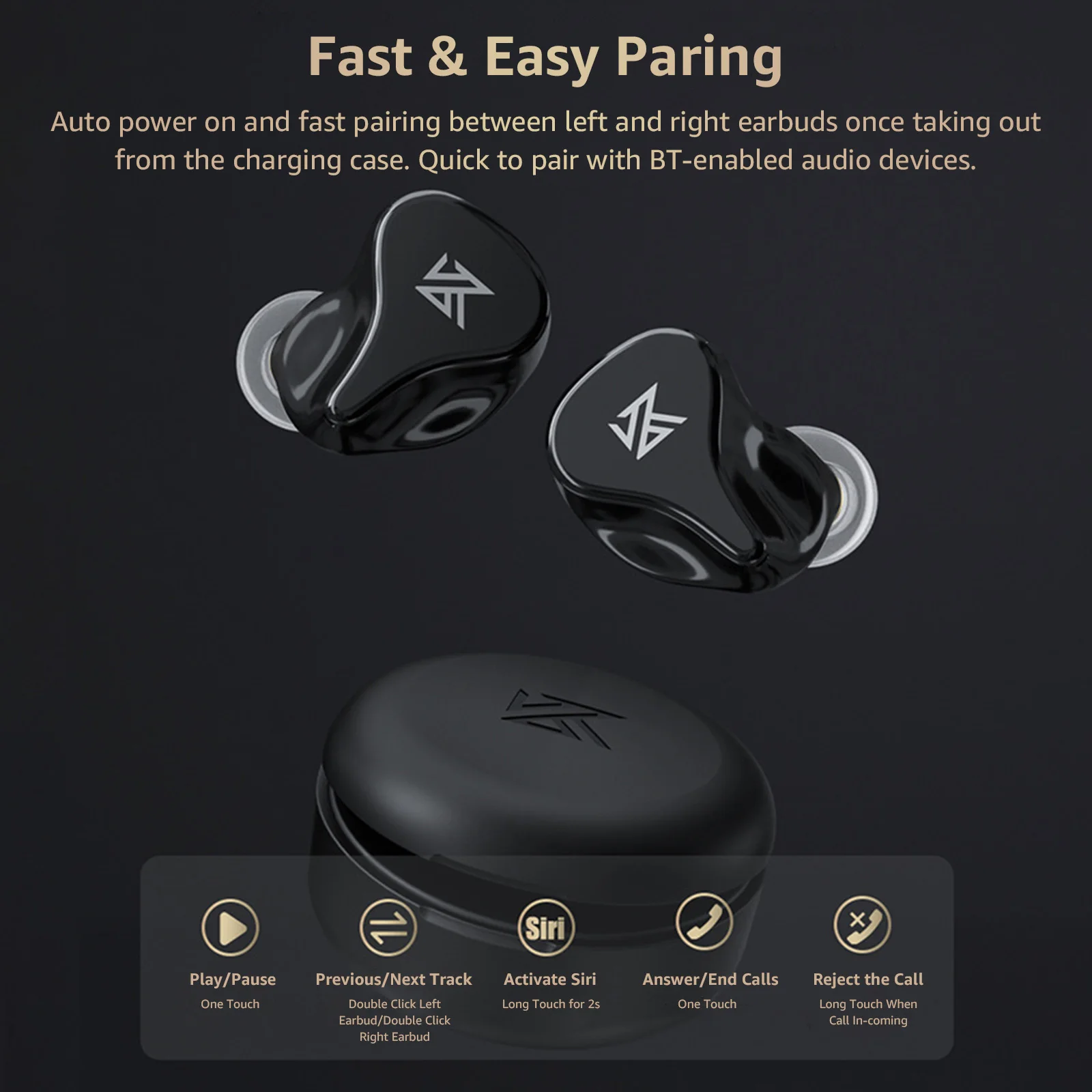 TWS-наушники KZ Z1 PRO с поддержкой Bluetooth 5 2 и сенсорным управлением | Электроника