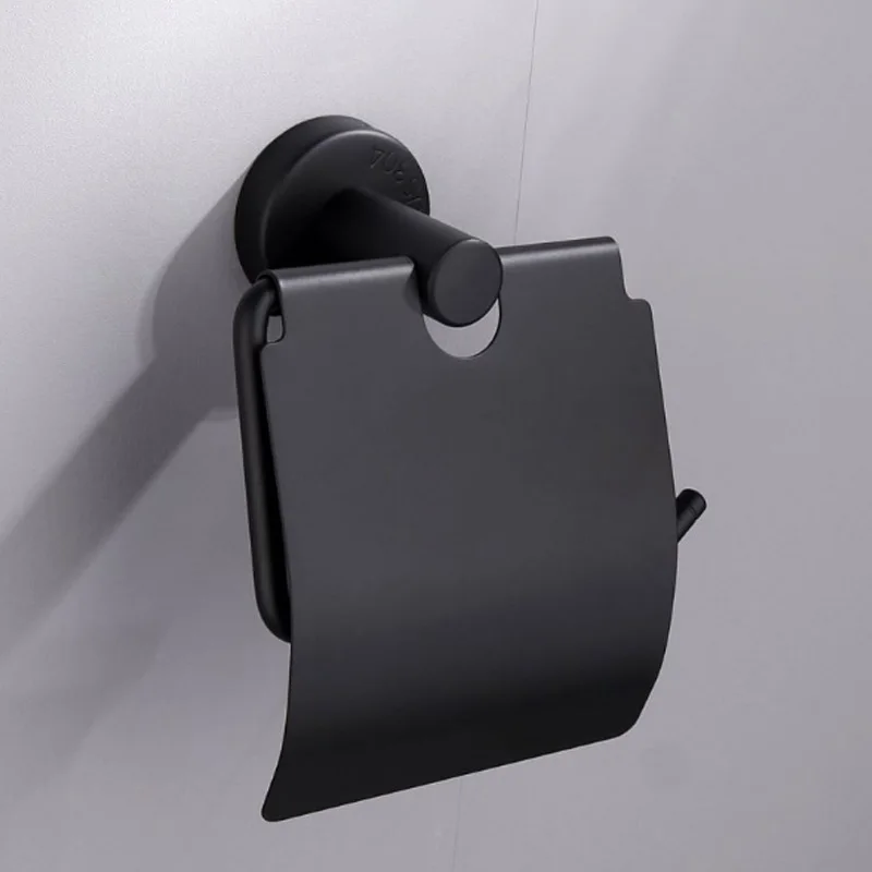 304 stainless steel wc paper towel holder black toilet paper rack cover tissue roll hanger for bathroom kitchen accessories free global shipping