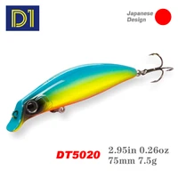 d1 75f minnow fishing lures 7 5g slow floating artificial baits depth 30 80cm rolling wobbler pike trout pesca fishing tackle