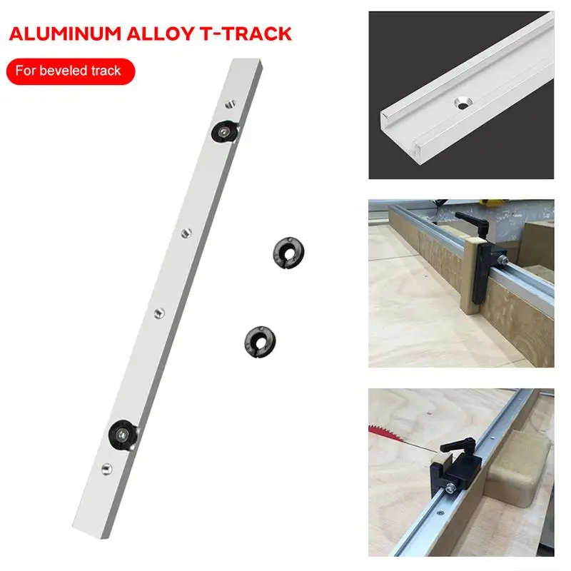 

Silver Durable Practical Portable T Tracks T Slot Slider Miter Tool Bar Limit Chute Beveled Track Pusher Hardware Woodworking