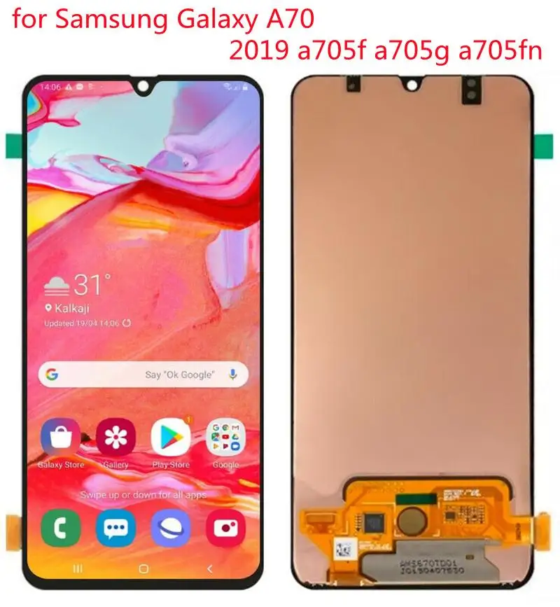 Оригинальный ЖК-дисплей a705f для samsung galaxy a70, дисплей с рамкой 6,7 дюйма, a70 2019, a705f, a705g, a705fn, запчасти для сенсорного ЖК-экрана