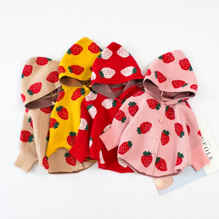 Осенняя Новинка детская накидка с капюшоном вязаный свитер кардиган Детский