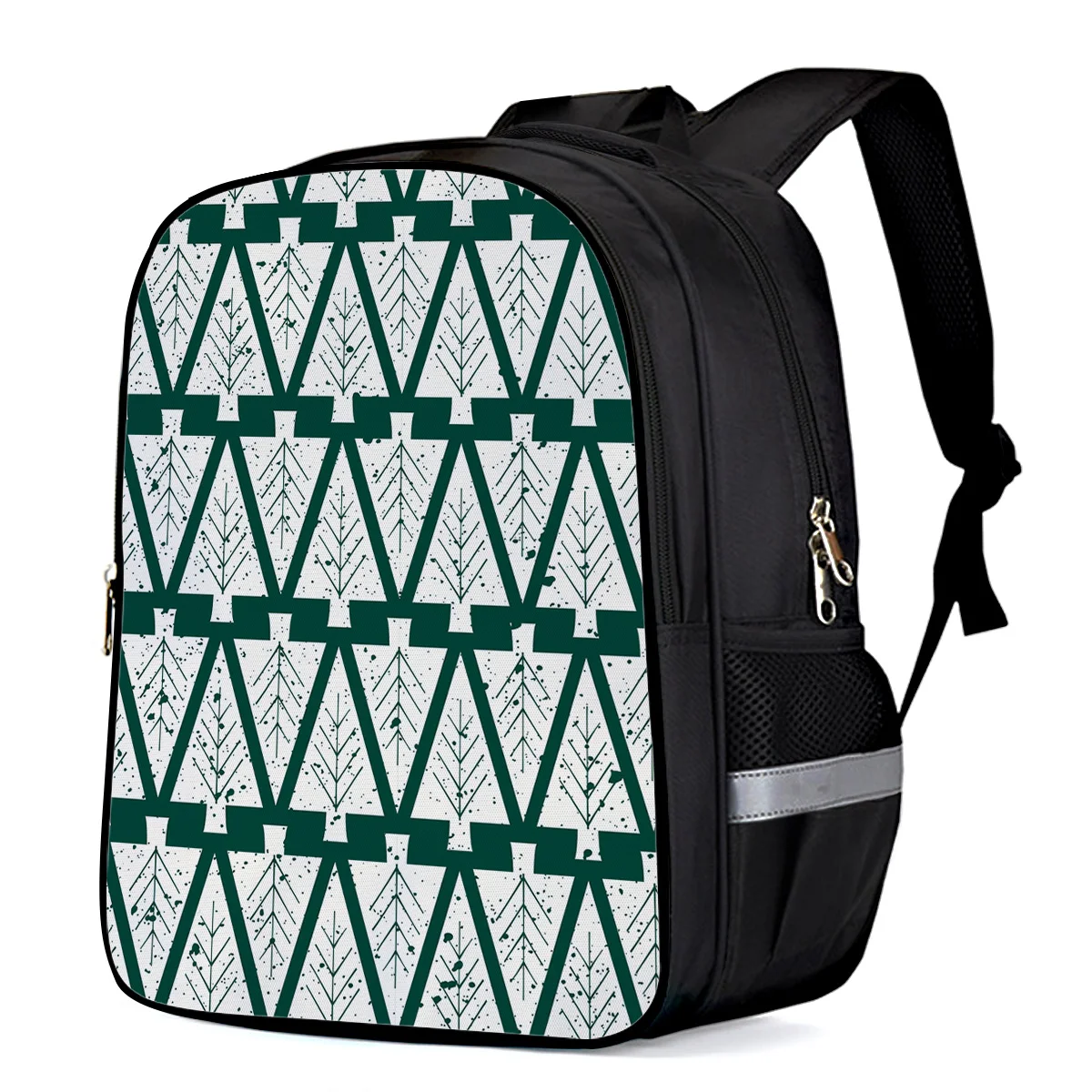 Рождественский геометрический зеленый рюкзак с изображением рождественской