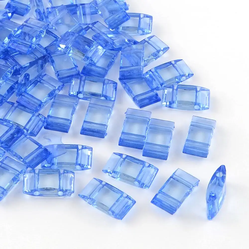 

Transparent Acrylic Beads Multi-Strand Links Rectangle Bead Carrier Beads Two Hole For Jewelry Making 17*9*5mm about 780pcs/500g