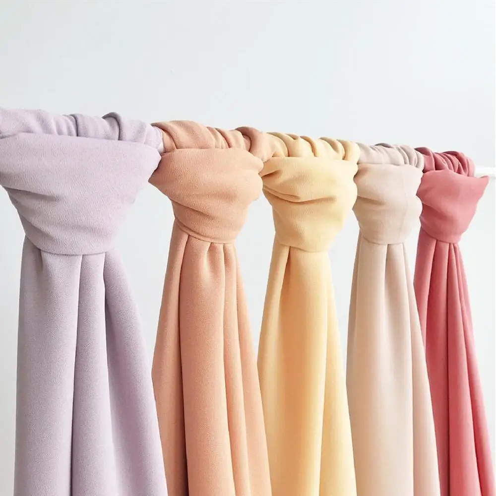 Мусульманский модный шифоновый хиджаб шарф женские шарфы обычная длинная шаль