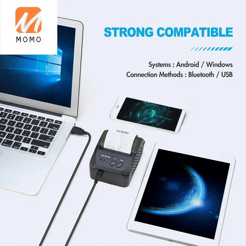 portable bluetooth thermal receipt printer mini 58mm or mobile phone android ios windows pocket bill free global shipping