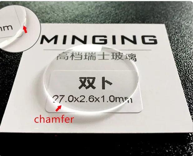 Минеральные часы с двумя куполообразными кристаллами толщиной 1 5 мм диаметр 30-38