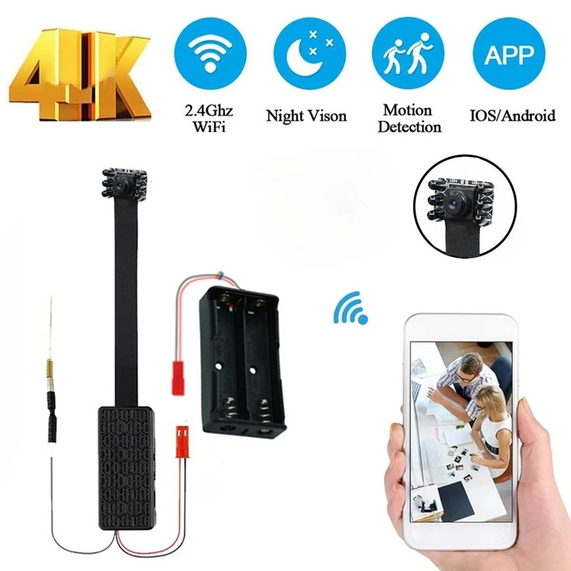 HD 4K DIY портативная Wi-Fi мини-камера IP микро камера ночного видения удаленные