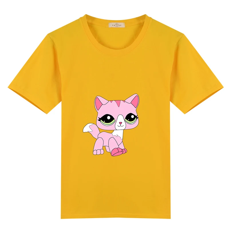 

Summer Cartoon pets shop T-shirt lps cat For Girls Kid Boys clothing Unisex Short Sleev