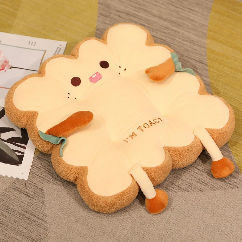 

Expression Toast Plush Toys Creative Bread Mat Sofa Petal Cushion Thicken Office Nap Pillow Living Room Decor Kids Birthday Gift