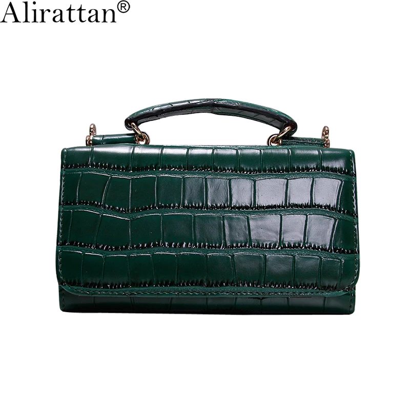 Alirattan новинка сумка через плечо из змеиной кожи на цепочке для женщин с узором под