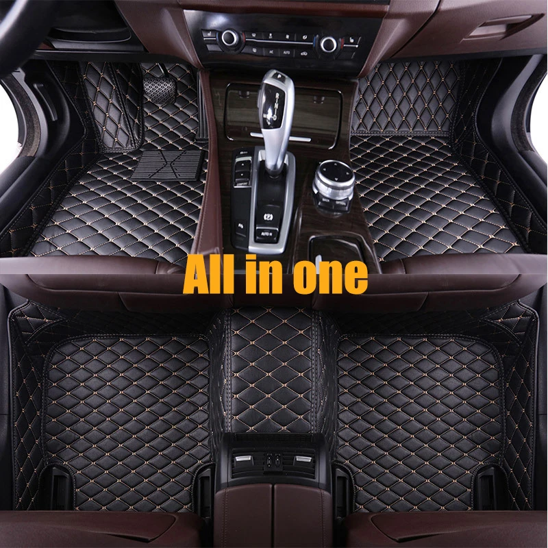 Black with beige Пользовательские автомобильные коврики для Audi A6L R8 Q3 Q5 Q7 S4 S5 S8 RS TT Quattro A1 A2 A3 A4 A5 A6 A7 A8 автомобильные аксессуары для укладки коврик для ног - Название цвета: Black with beige