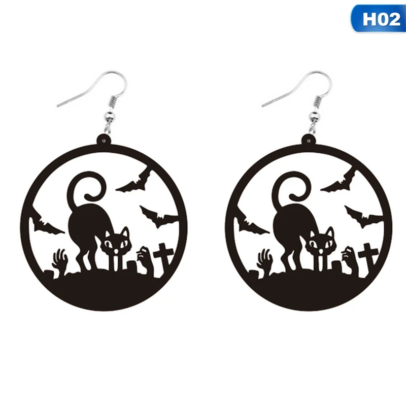 Акриловые Хэллоуин серьги большой круглый круг полые паутина подвески в форме
