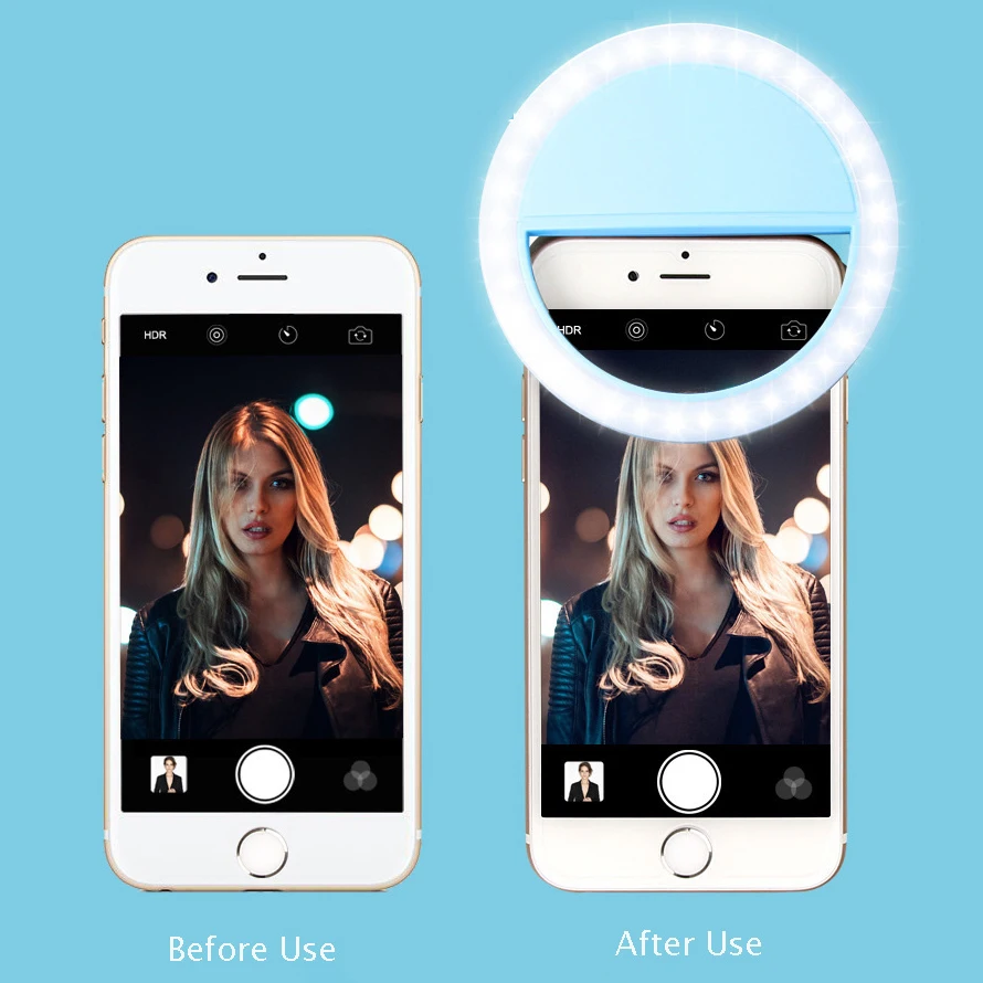 Universal Selfie Lamp Mobile Phone Lens Portable Flash Ring 36 LEDS Luminous Clip Light For Xiaomi IPhone HUAWEI Samsung | Электроника