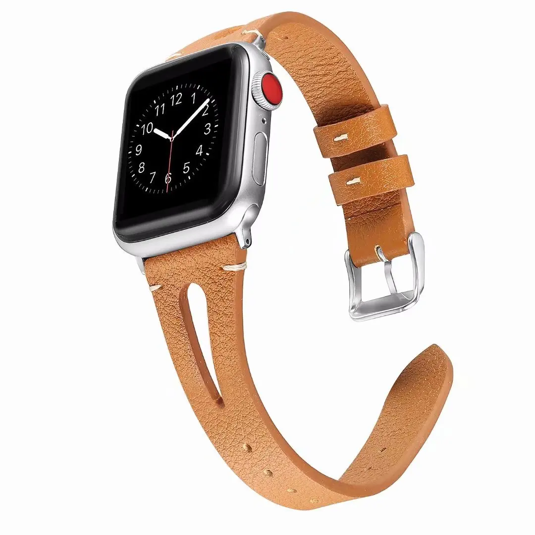 Ремешок кожаный для Apple Watch Band 44 мм 40 браслет iWatch 4 3 2 1 38 42 мм|Ремешки часов| |