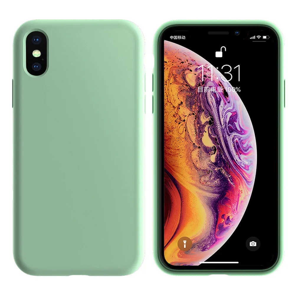 Matcha Green Силиконовый чехол для iPhone 11 Pro Max 11 Pro, высококачественный Официальный чехол для iPhone 7 8 Plus X XR XS Max 6 6 S, чехол EEMIA - Цвет: Matcha Green