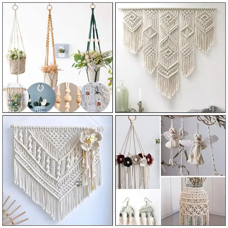 

100m 3mm Macrame Cord Natural Cotton Rope for Wall Hanging,DIY Plant Hangers, Crafts, Knitting, Decorative Projects