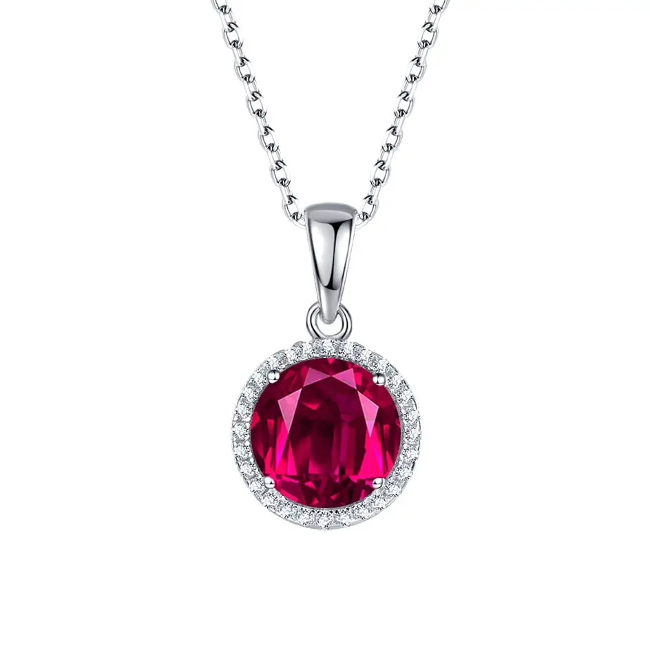 Ruby Куололит зултанит драгоценный камень кулон для женщин Твердые 925 пробы серебряный цвет изменить ожерелье Diaspore драгоценный камень хорошее ювелирное изделие - Цвет камня: Ruby
