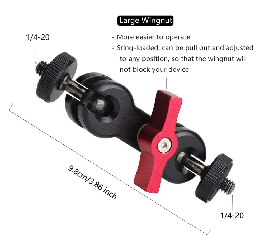 Многофункциональный шаровой головкой зажим шариковое Крепление зажим Magic Arm Super Clamp 1/"-20 резьба для gps-телефона камера монитор/светодиодный свет