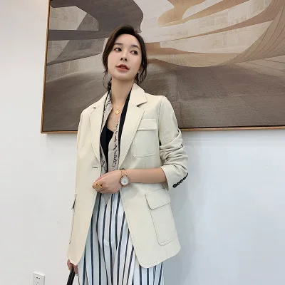 MESHARE Women Spring Genuine Real Sheep Leather Jacket R16