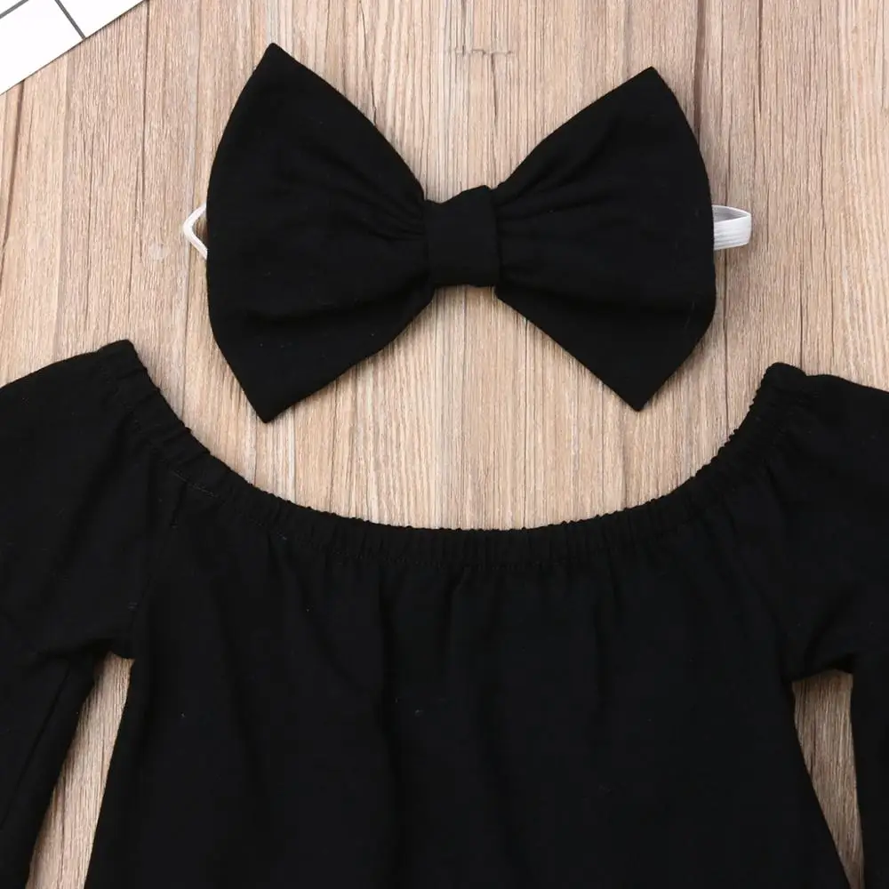 2019 Новые укороченные топы с открытыми плечами для маленьких девочек 3 предмета