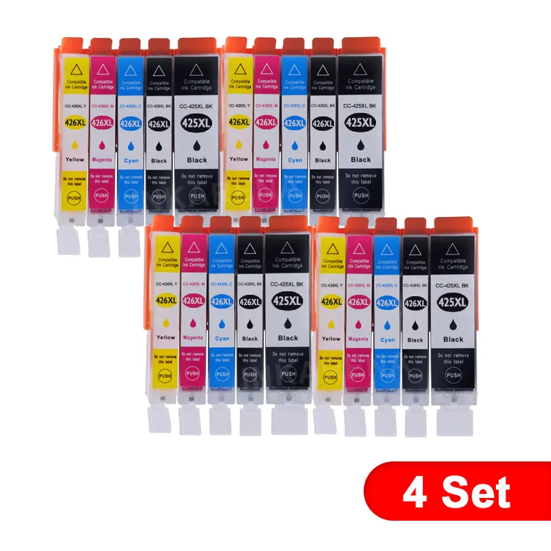 PGI425426 4Set PGI-425 Cli-426 совместимый чернильный картридж для принтера Canon PGI425 CLI426 PIXMA IP4840 IP4940 IX6540 MG5140 MG5240 MG5340 MX714 принтер - Цвет: PGI425426 4Set