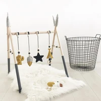 wooden frame baby gym baby fitness rack nordic style baby toys kids rug developing mat babygym nursery sensory ring pull toy