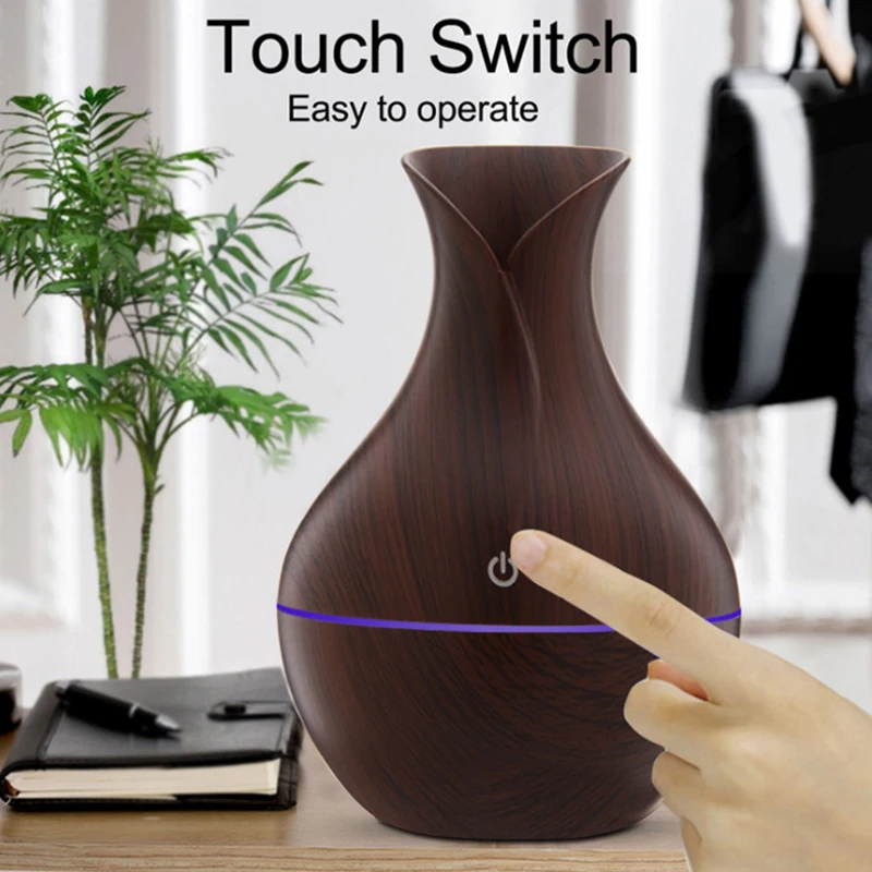 130 мл древесины увлажнитель воздуха Красочный Светодиодный светильник USB туман