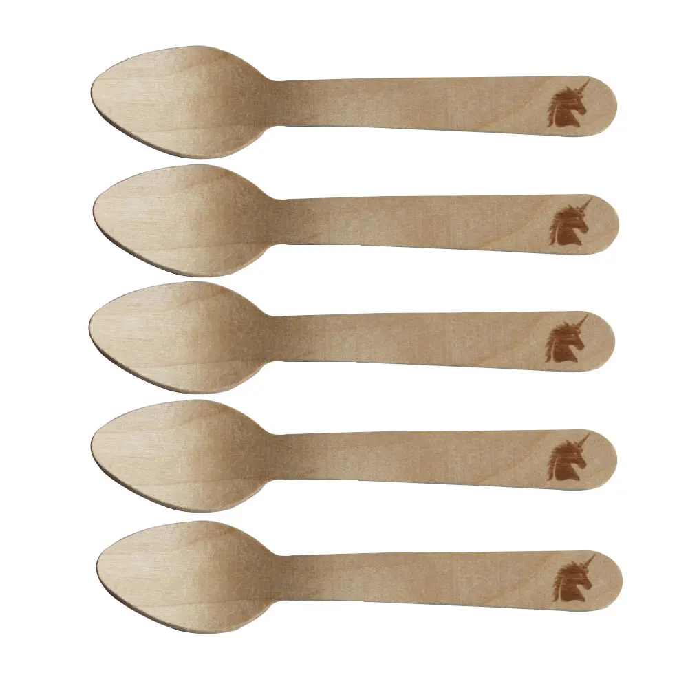 100 шт. Единорог День рождения торт ложки для маленьких девочек мальчик кукла