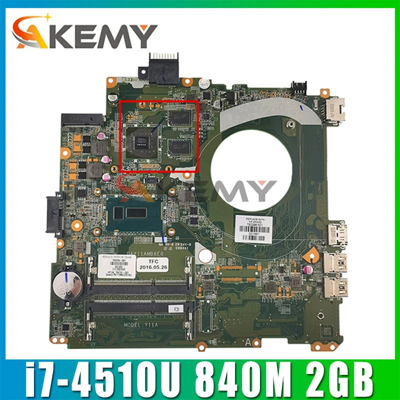 

For HP 14-P 14-V Laptop Motherboard With i7-4510U CPU 840M 2GB GPU 763736-501 763736-001 DAY11AMB6E0 MB 100% Tested Fast Ship