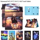 Универсальный 10 дюймов чехол для планшета Lenovo YOGA Tab M10 HD FHD плюс X306 X505 Tab E10 P10 9,6 9,7 10,1 принципиально, принт с животными, чехол с подставкой