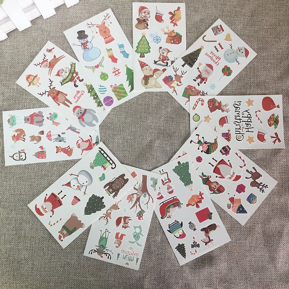 10 шт. Рождество День Святого Патрика карнавальный детский Временные татуировки